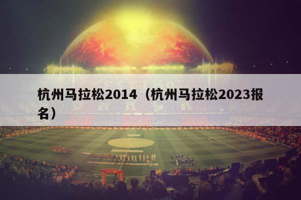 杭州马拉松2014（杭州马拉松2023报名）插图
