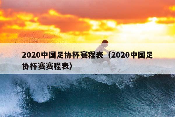 2023中国足协杯赛程表（2023中国足协杯赛赛程表）插图